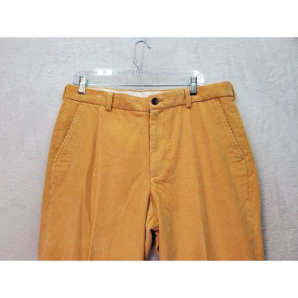 Brooks Brothers 346 Pants Mens Size 35 Orange Corduroy Cotton Flat Front Pockets - Picture 3 of 7